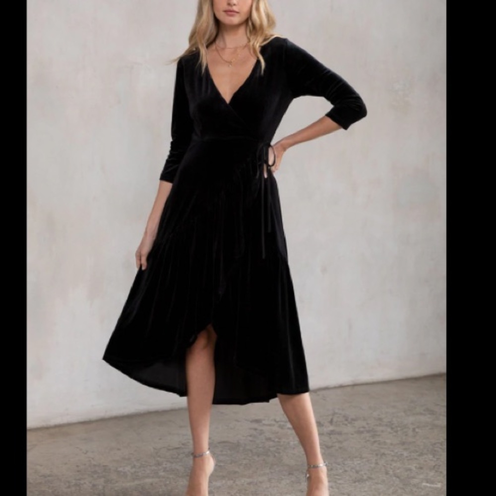 Boutique velvet wrap dress